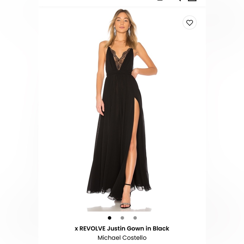 NWT Michael Costello Justin Gown Black